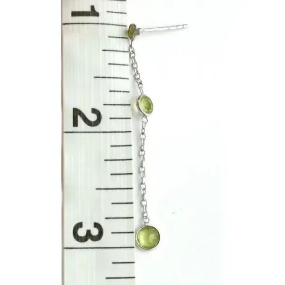 Nwt Sterling Silver 925 peridot dangle earrings - Picture 4 of 6
